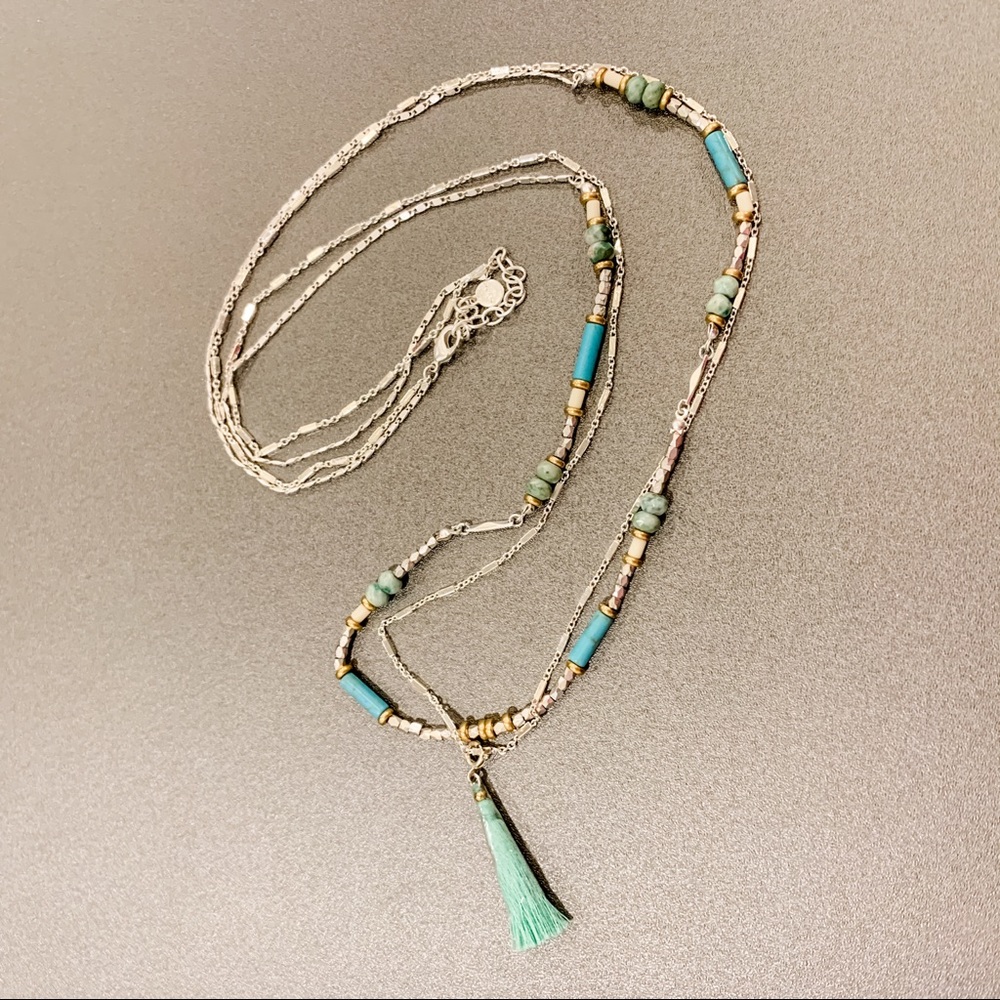 Stella dot beaded tassel necklace